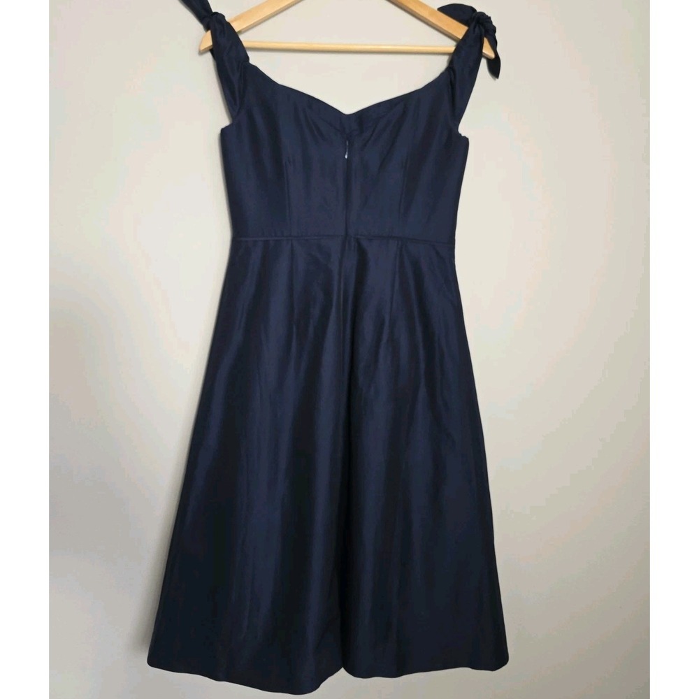 J.Crew Navy Dress Size 4 Silk Blend Corset Fit Flare NWT Elegant - Picture 3 of 11